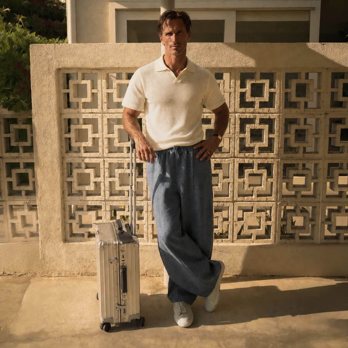 Buttonless Knit Polo - White - Image 2