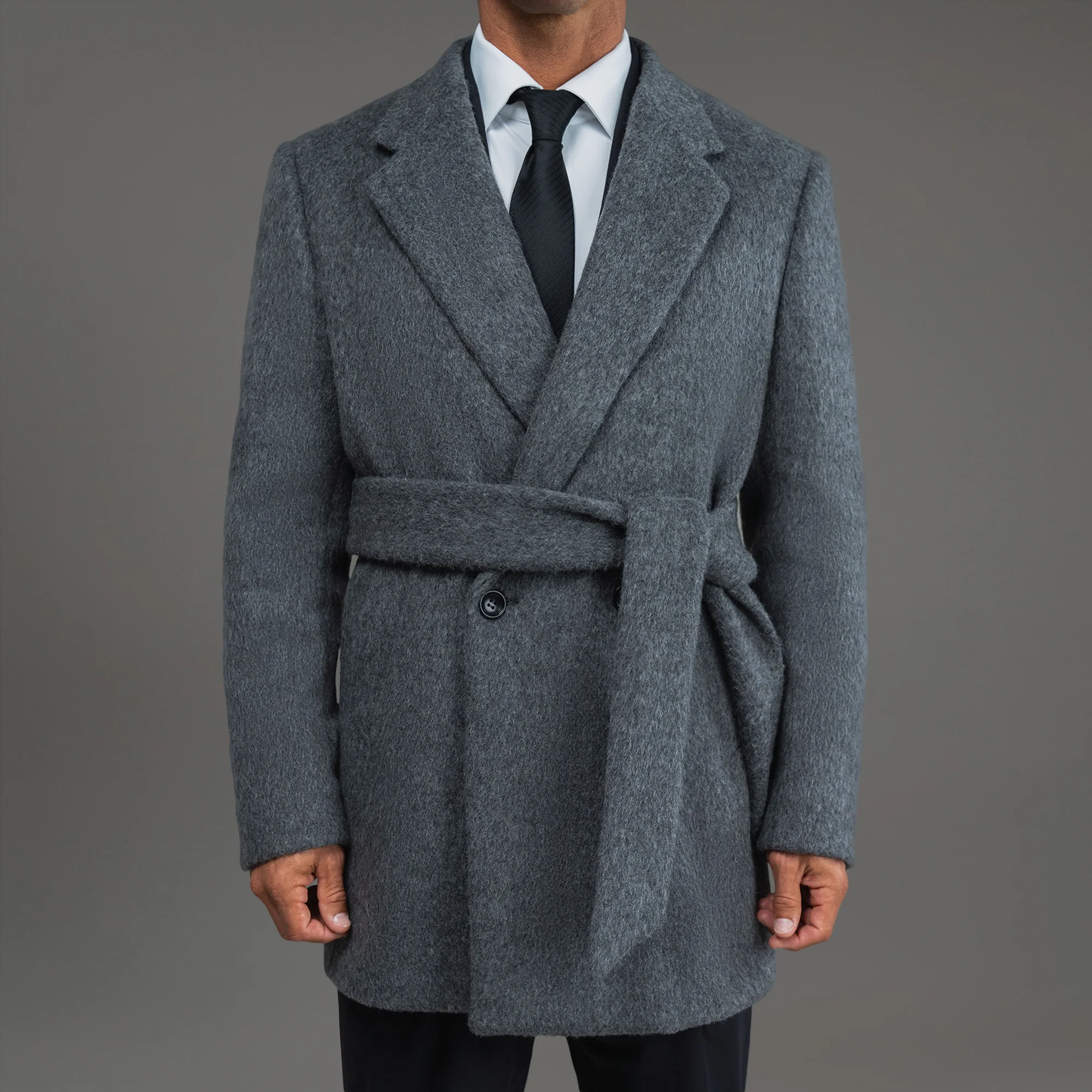 Classic Wool Silk Overcoat - Image 35