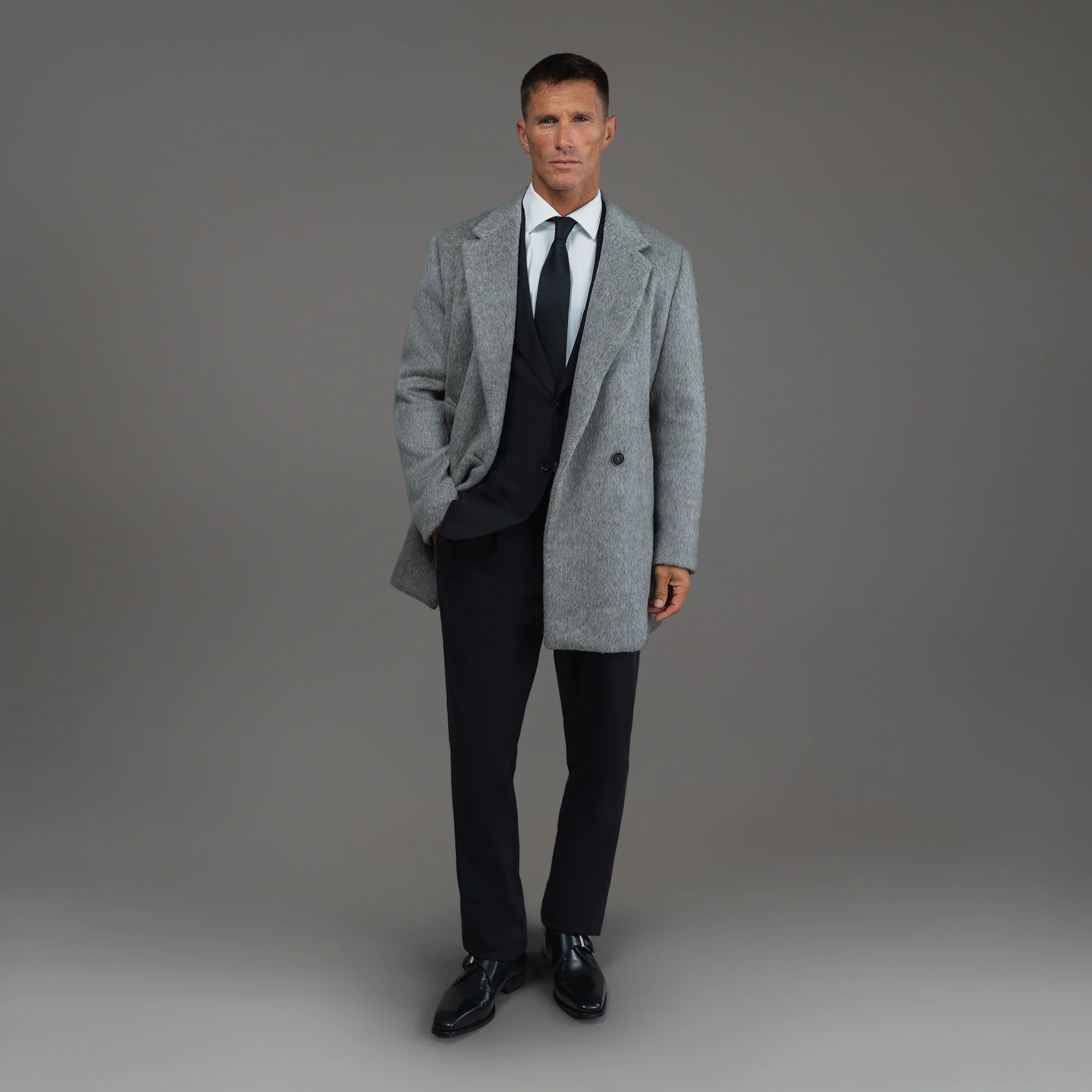 Classic Wool Silk Overcoat - Image 37