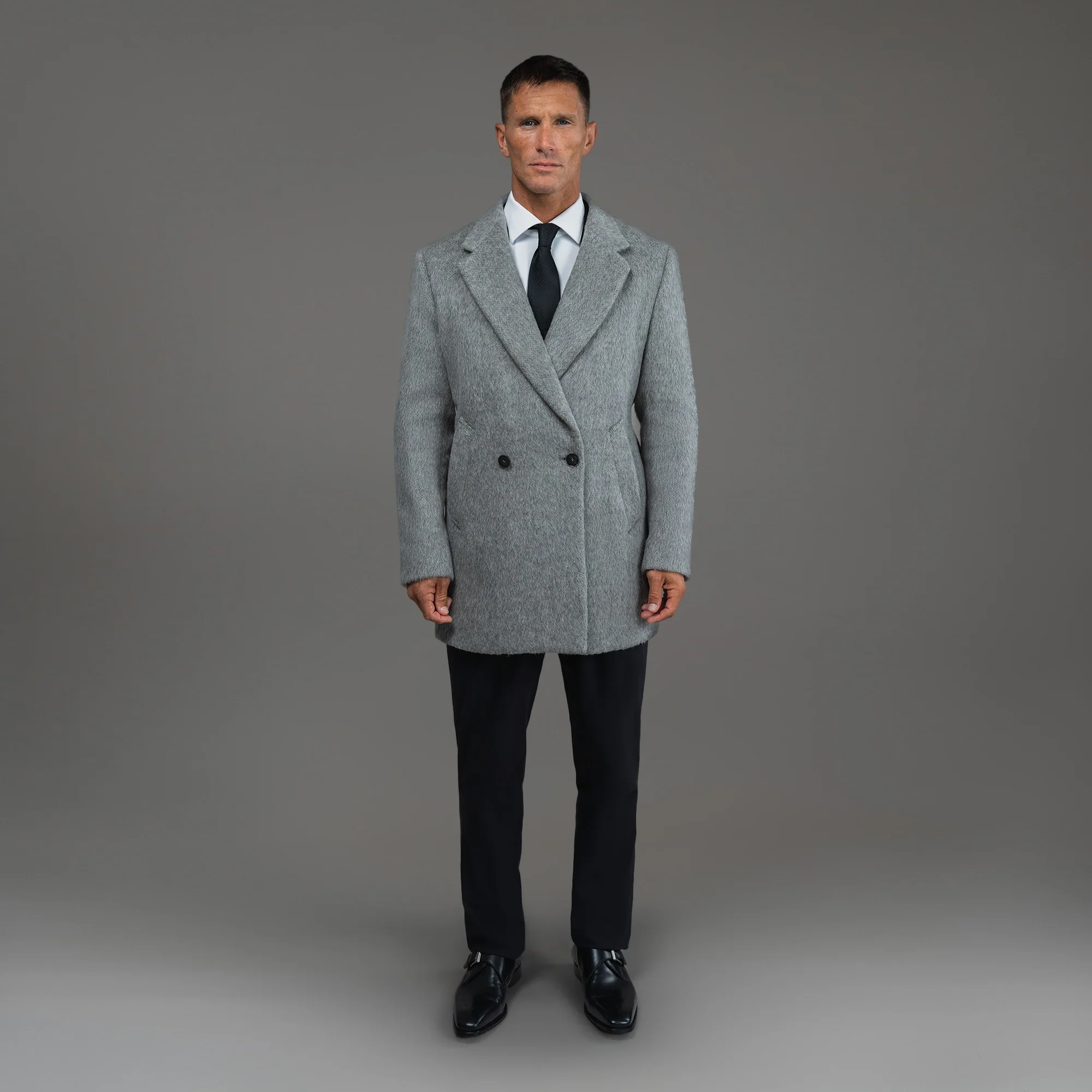 Classic Wool Silk Overcoat - Image 44