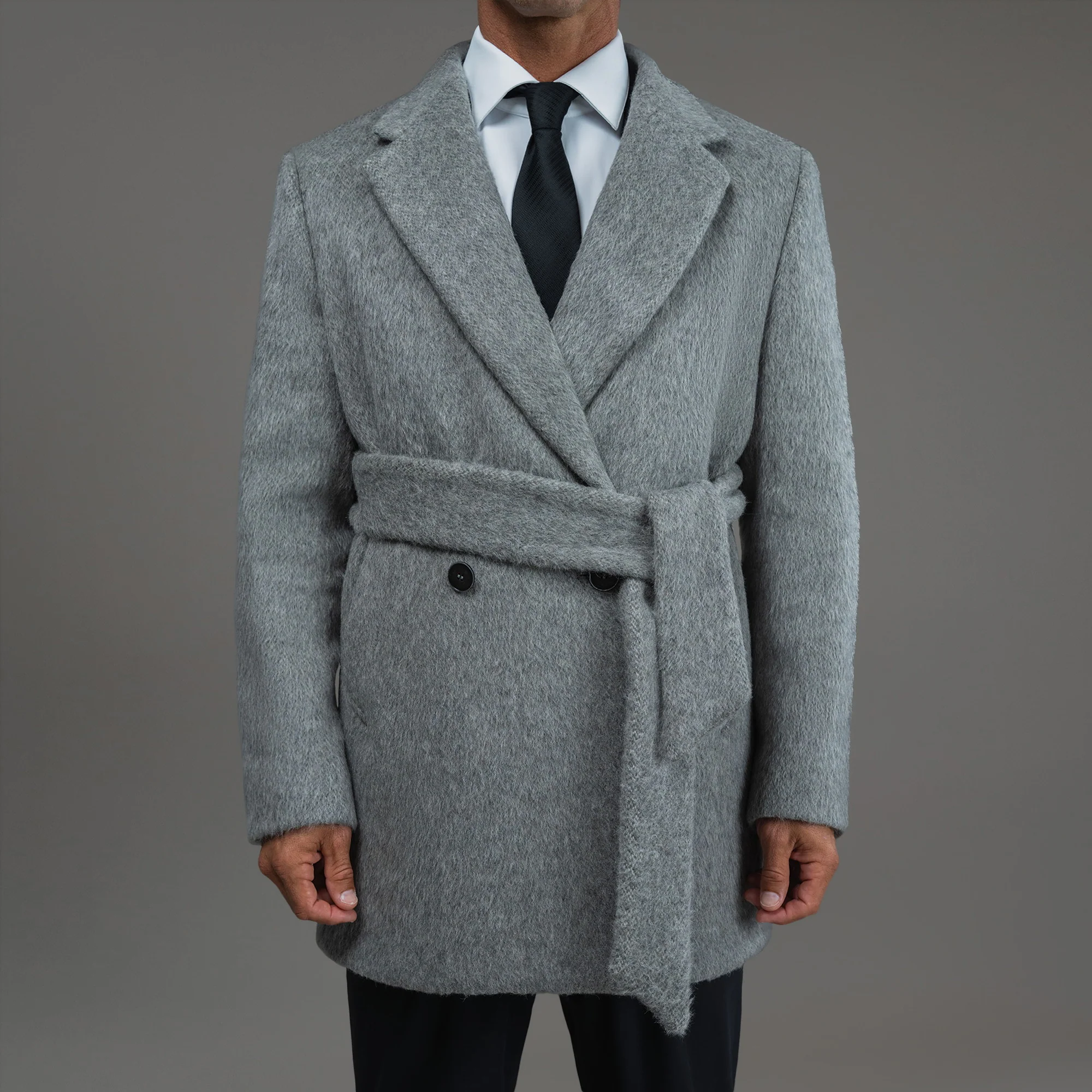 Classic Wool Silk Overcoat - Image 47