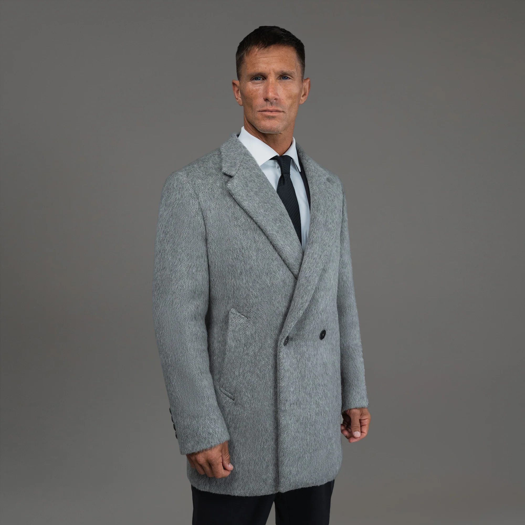Classic Wool Silk Overcoat - Image 48
