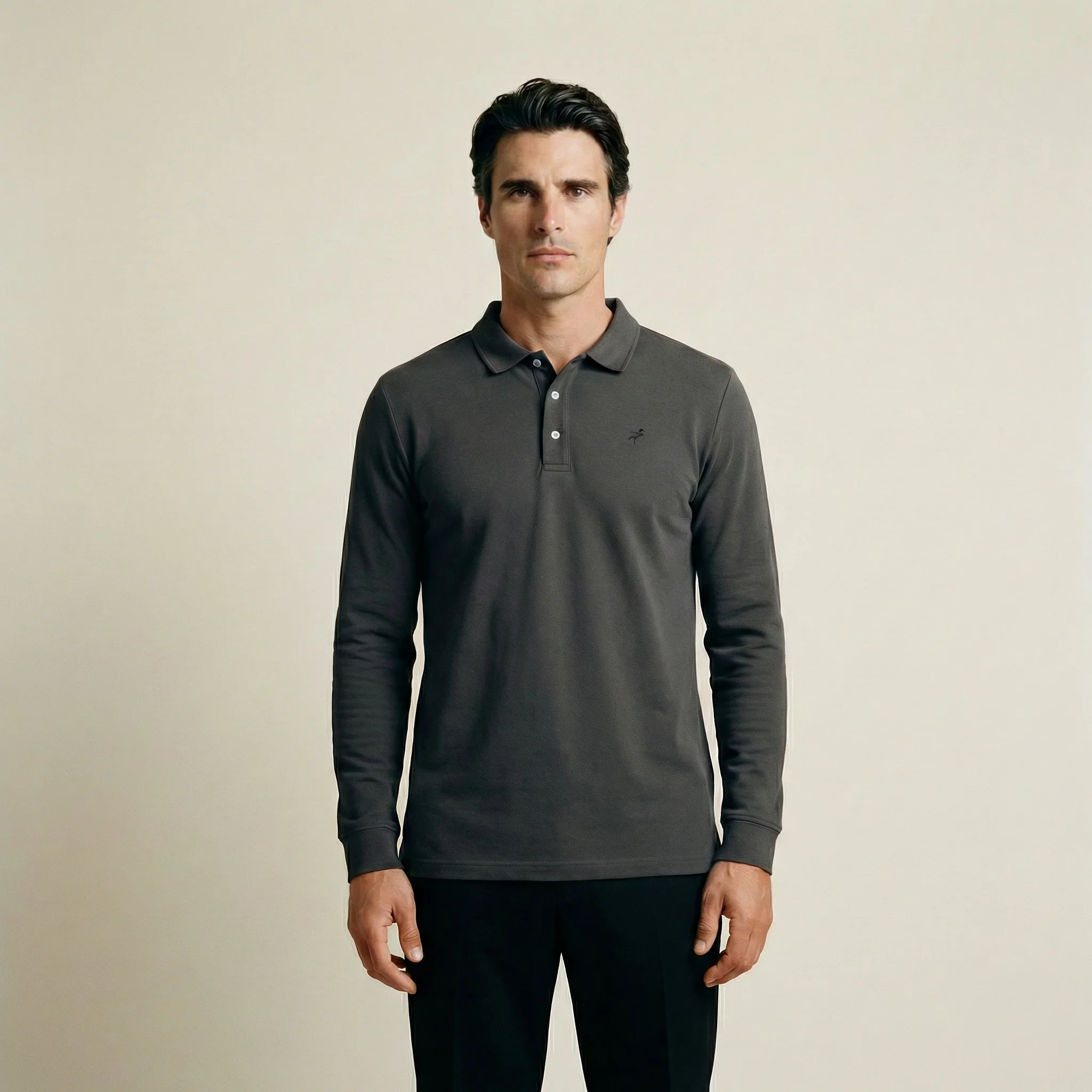 Cumulus Long Sleeve Polo - Smoke