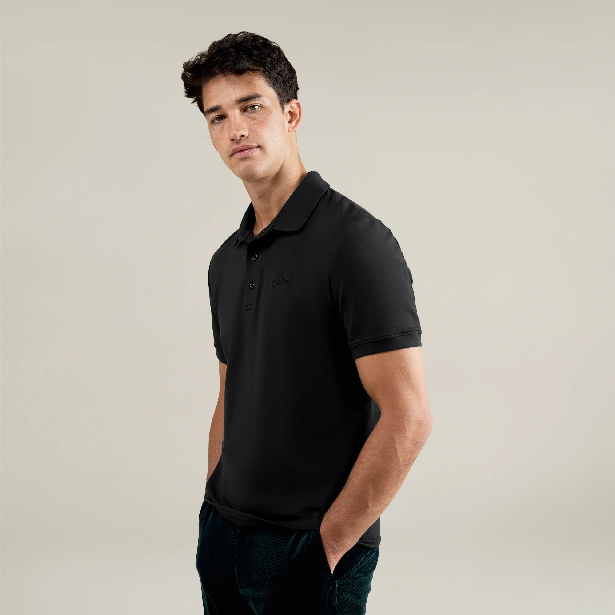 Cumulus Script Polo - Black - Image 8