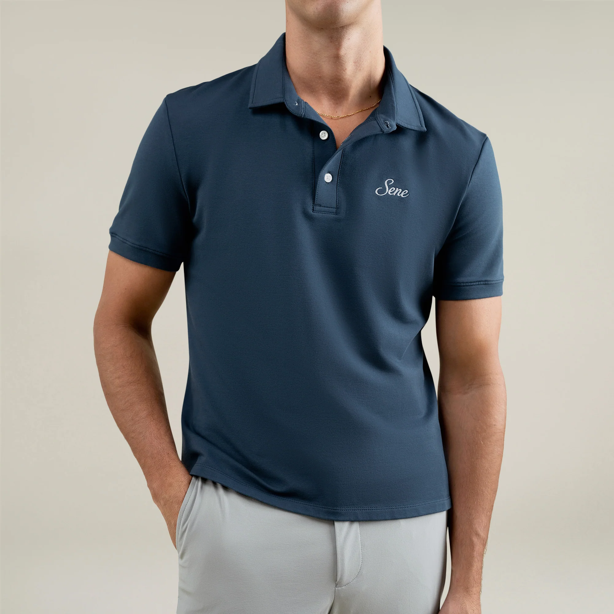 Cumulus Script Polo - Deep Sea - Image 4