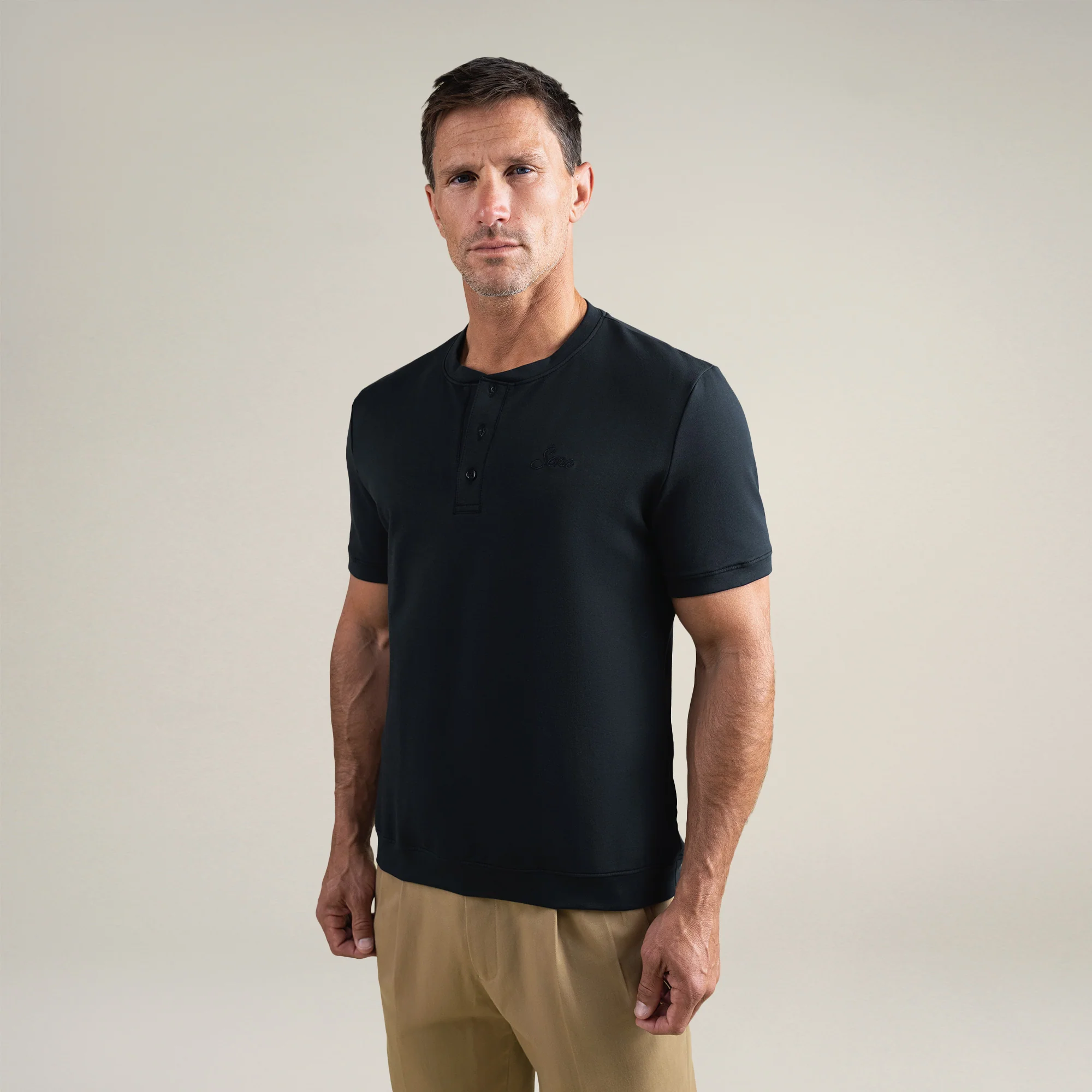 Cumulus Tailored Henley - Black - Image 10