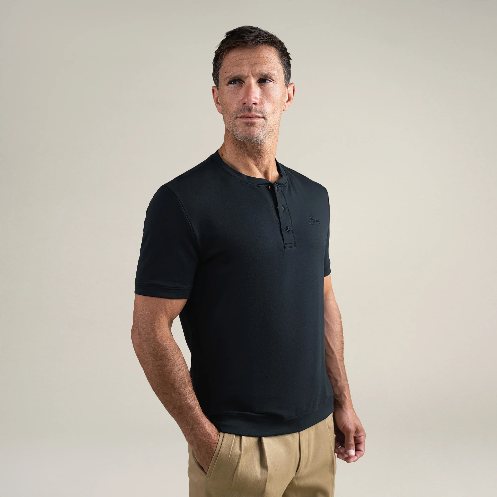 Cumulus Tailored Henley - Black - Image 8