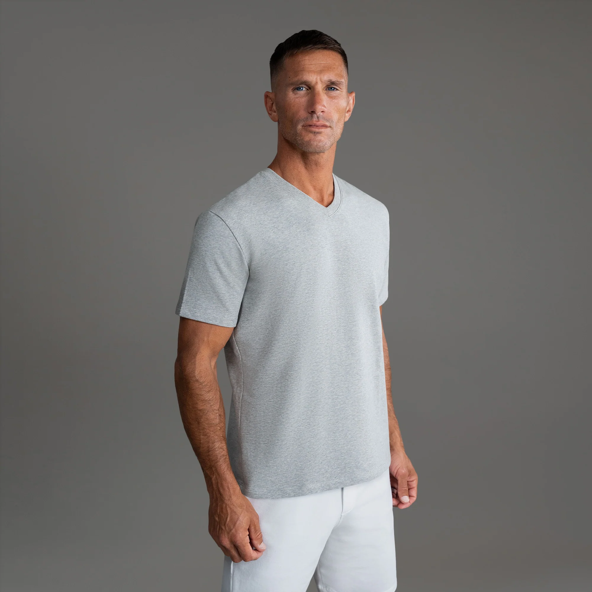 Cumulus V-Neck T-Shirt - Heather Gray - Image 6