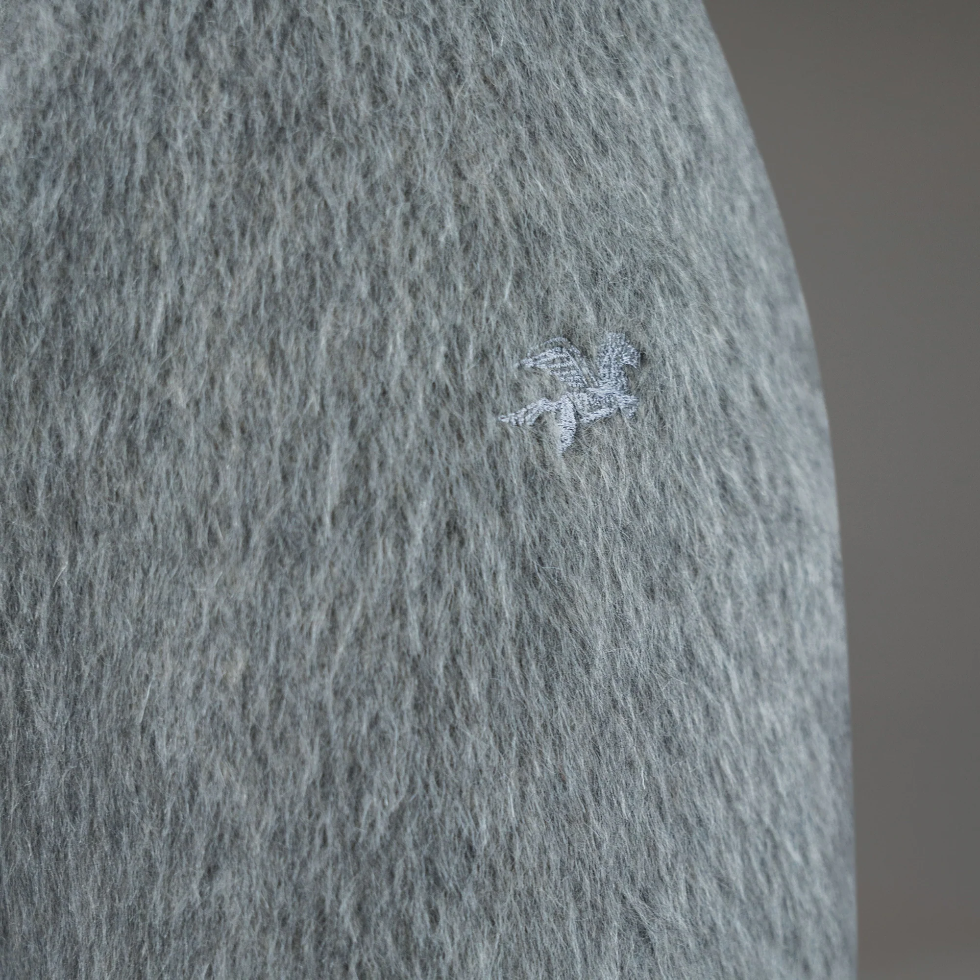 Lapelless Wool Silk Overcoat - Image 39