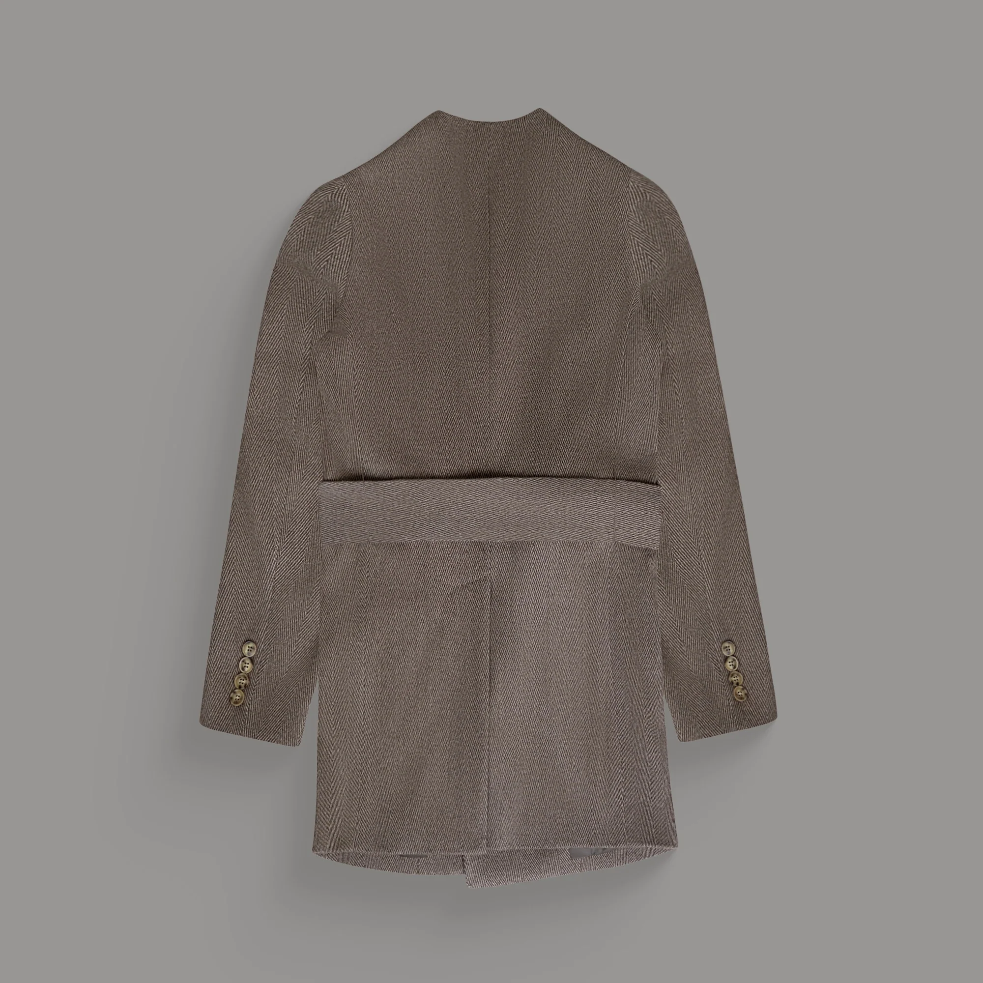 Lapelless Wool Silk Overcoat - Image 5
