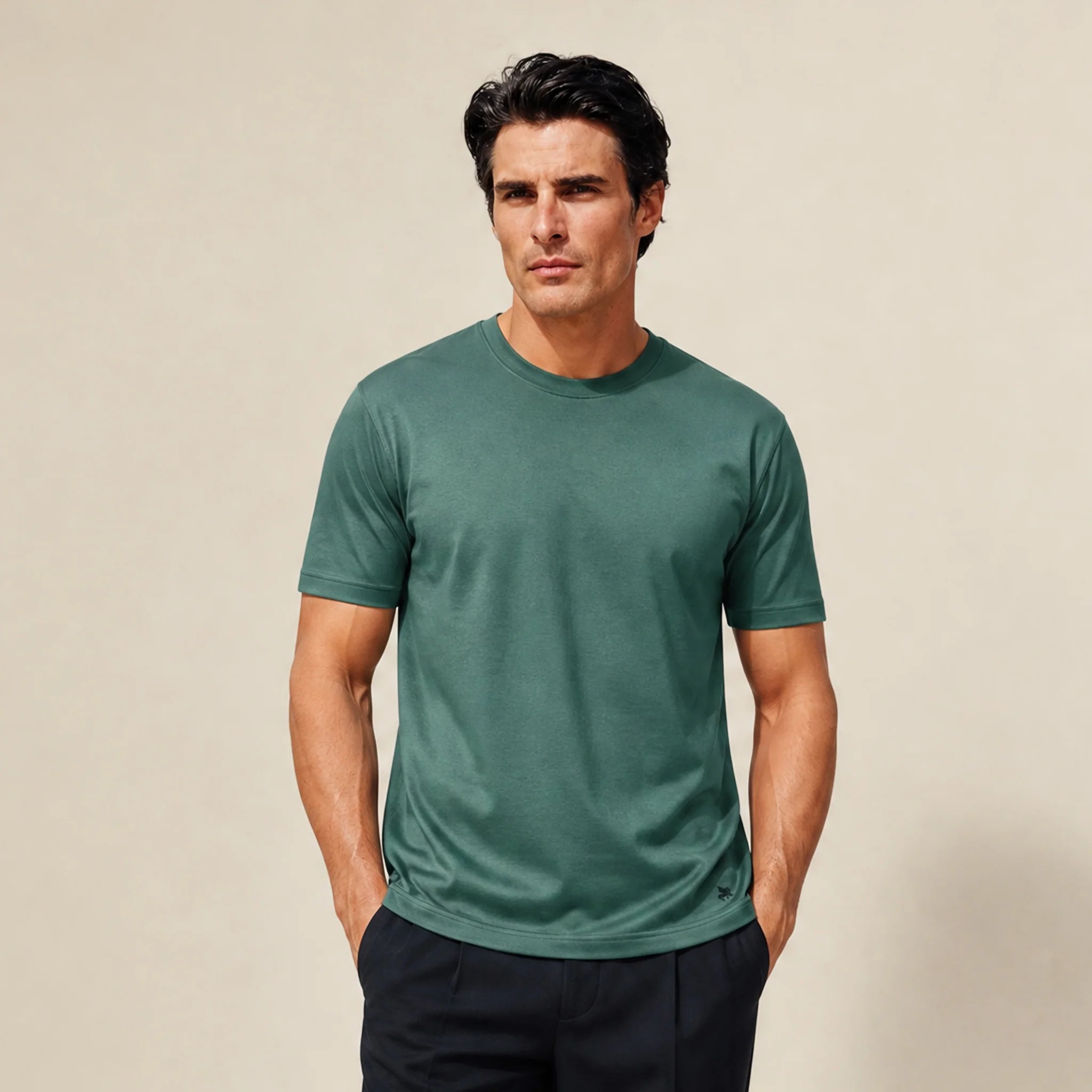 Pima Reserve Crew T-Shirt - Sea Moss