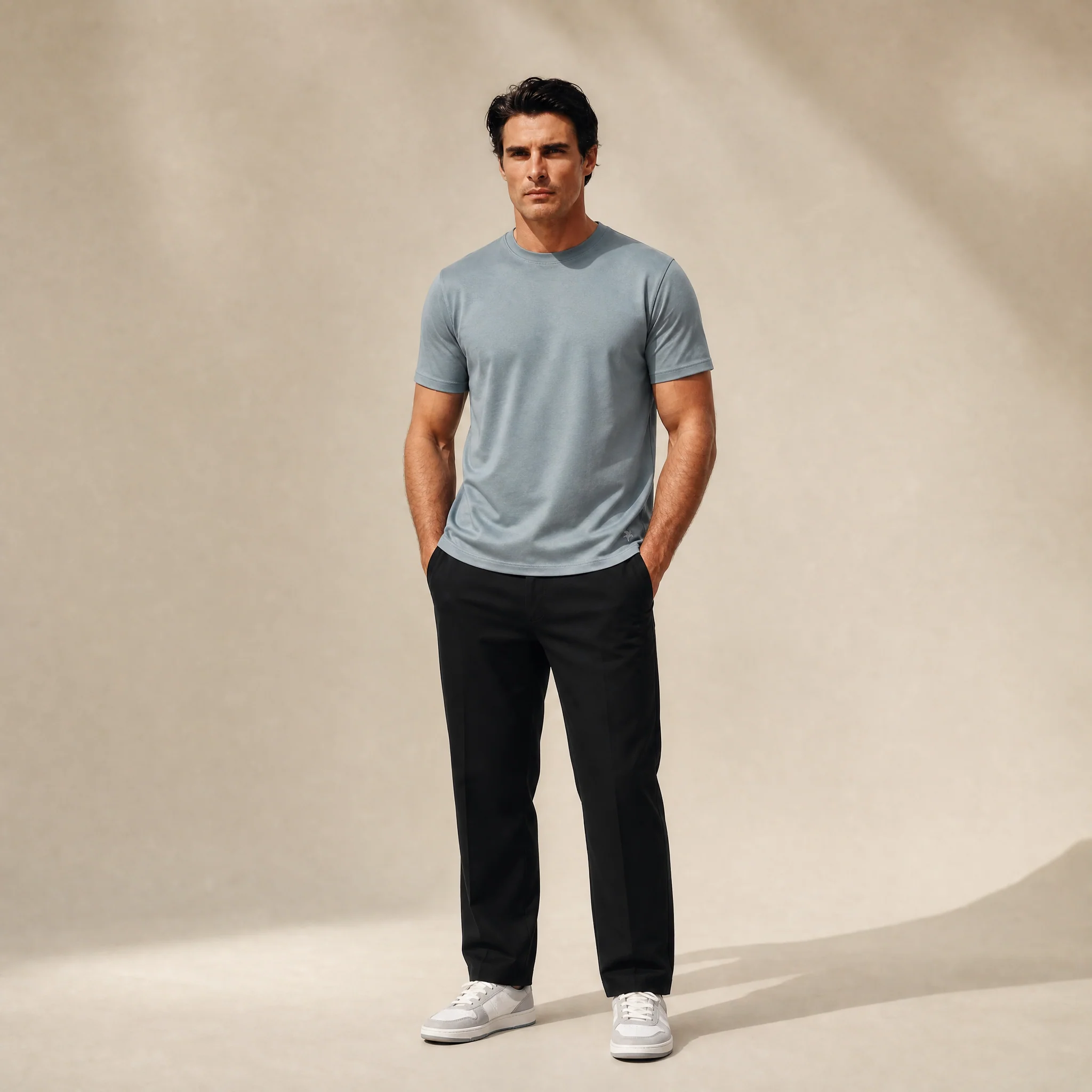 Pima Reserve Crew T-Shirt - Steel - Image 3