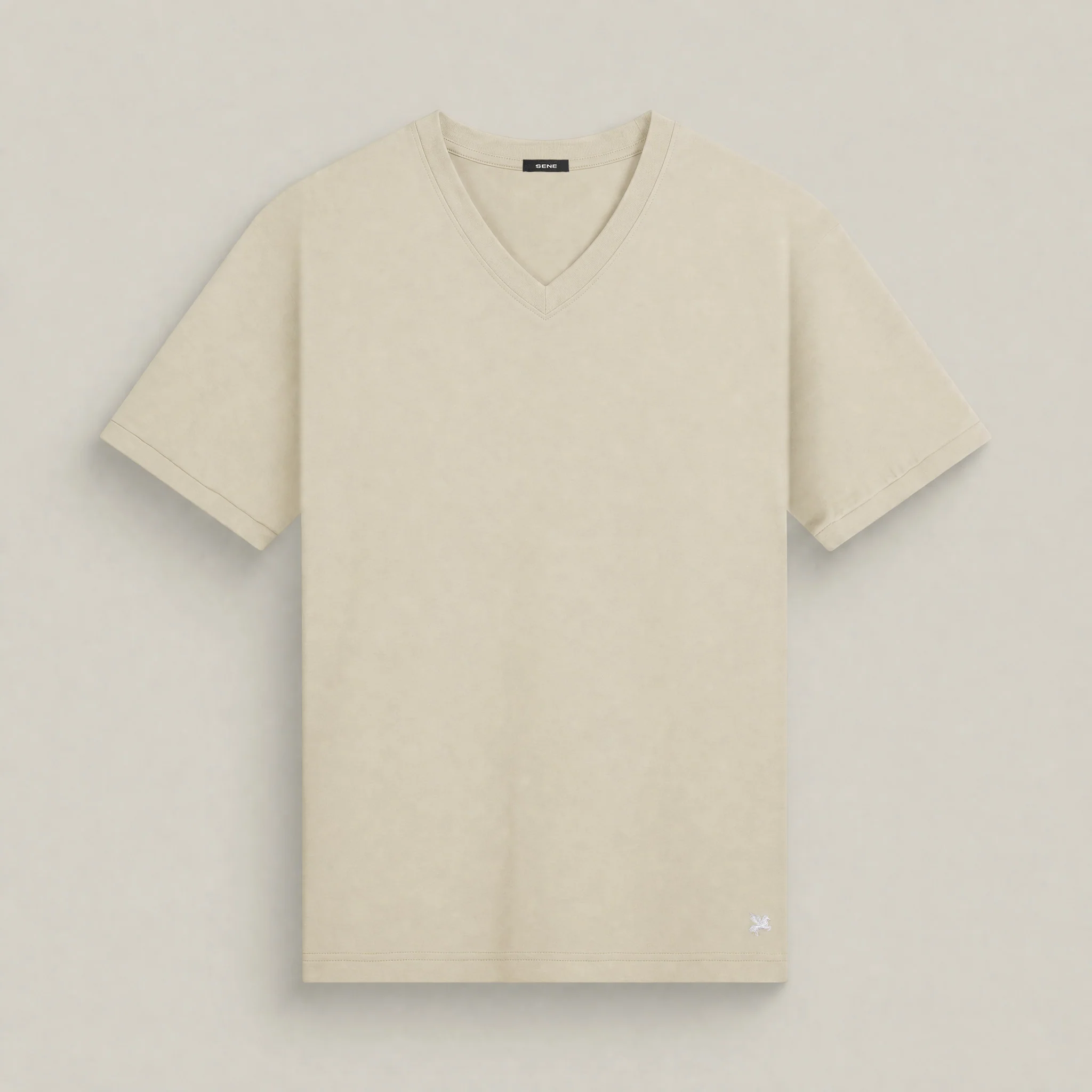 Pima Reserve V-Neck T-Shirt - Beige