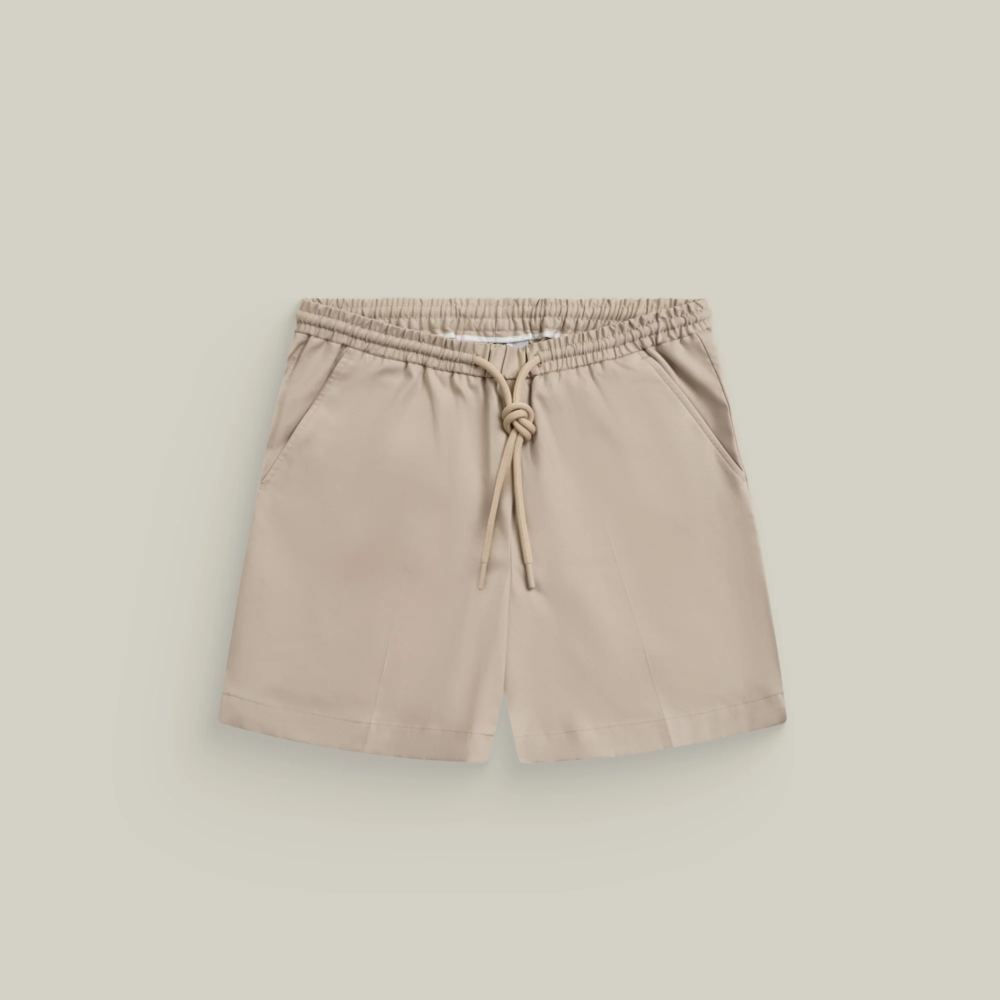 Stretch Cotton Drawstring Shorts - Flat White