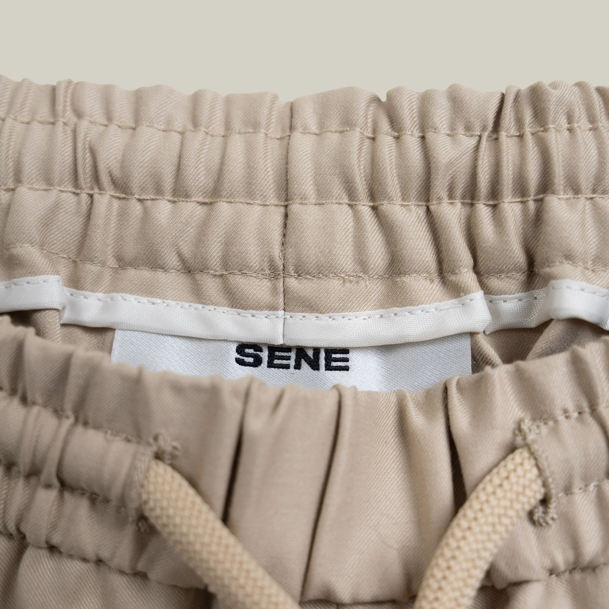 Stretch Cotton Drawstring Shorts - Flat White - Image 4