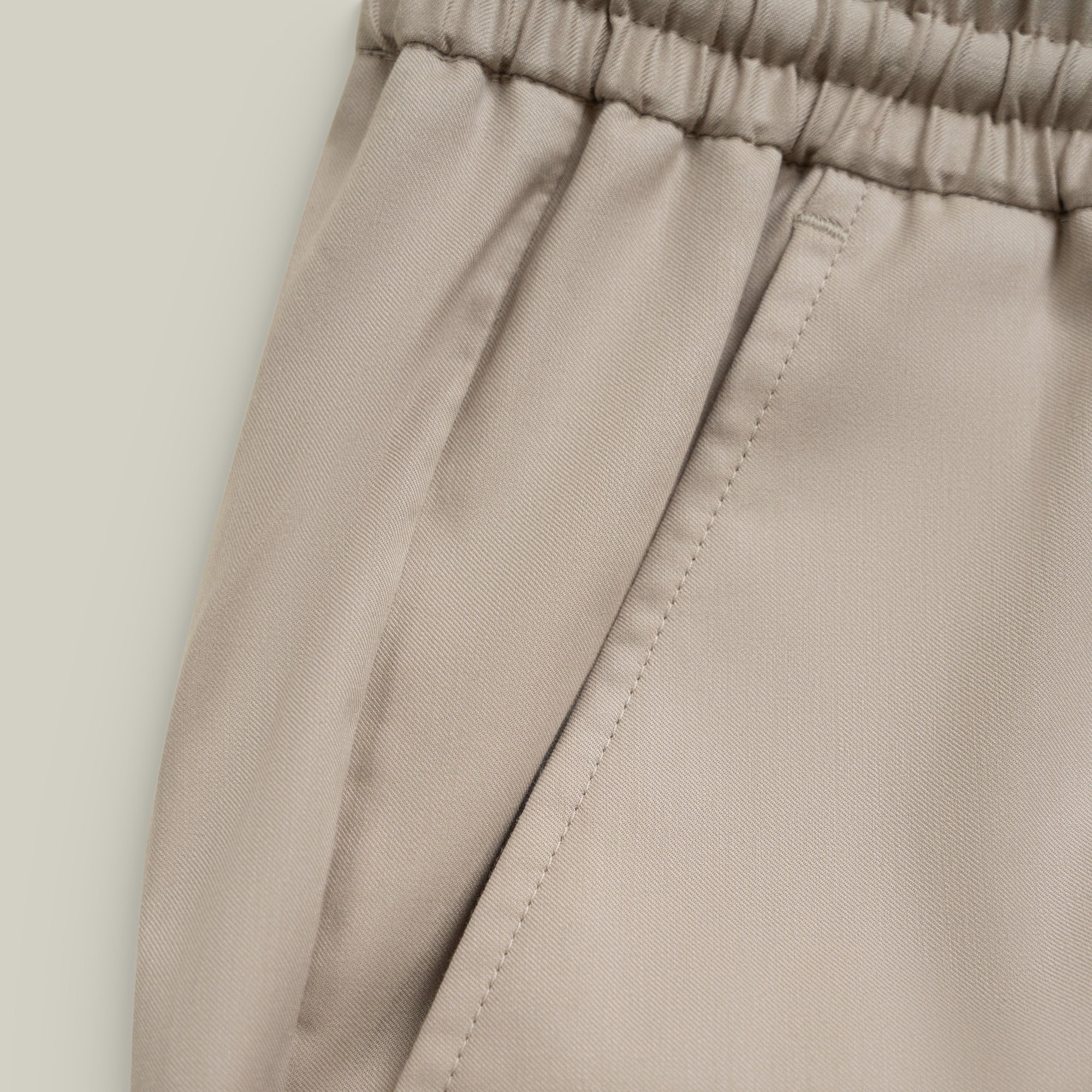Stretch Cotton Drawstring Shorts - Flat White - Image 5