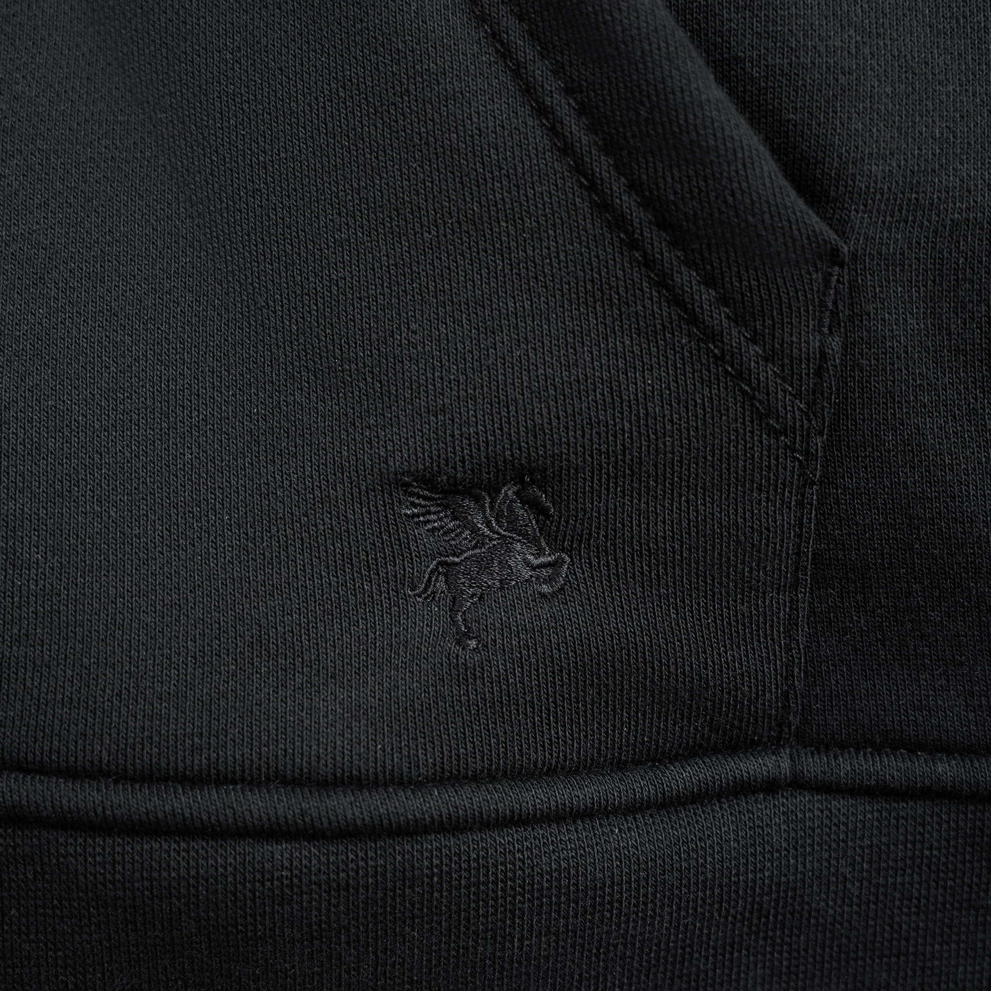 Terry Fleece Court Hoodie - Black - Image 7