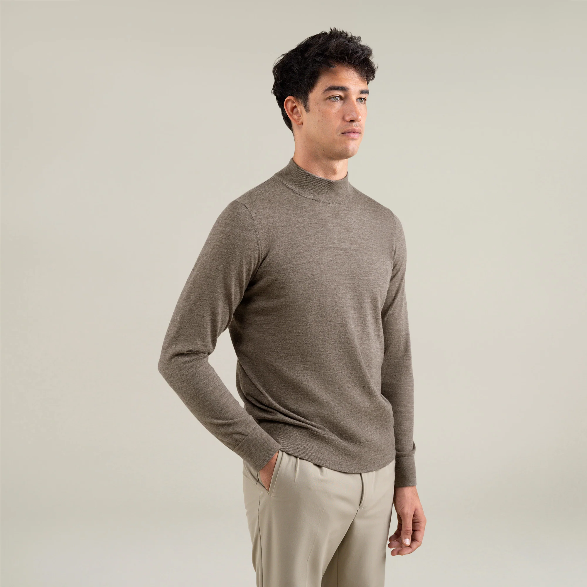 Wool Mock Neck Sweater - Image 10