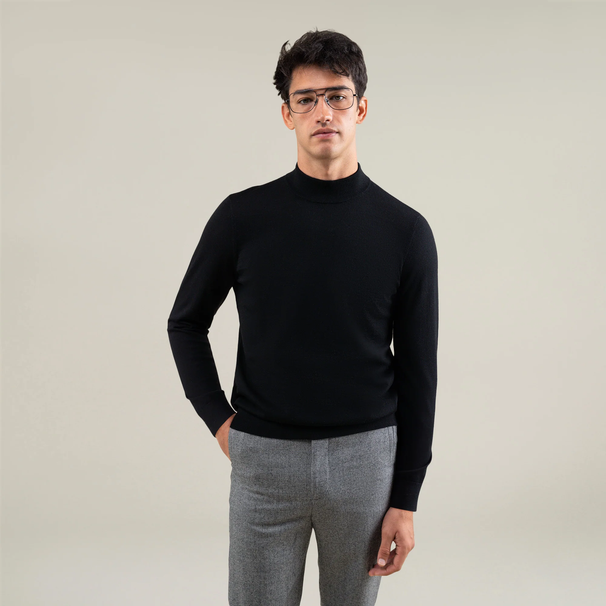 Wool Mock Neck Sweater - Image 11