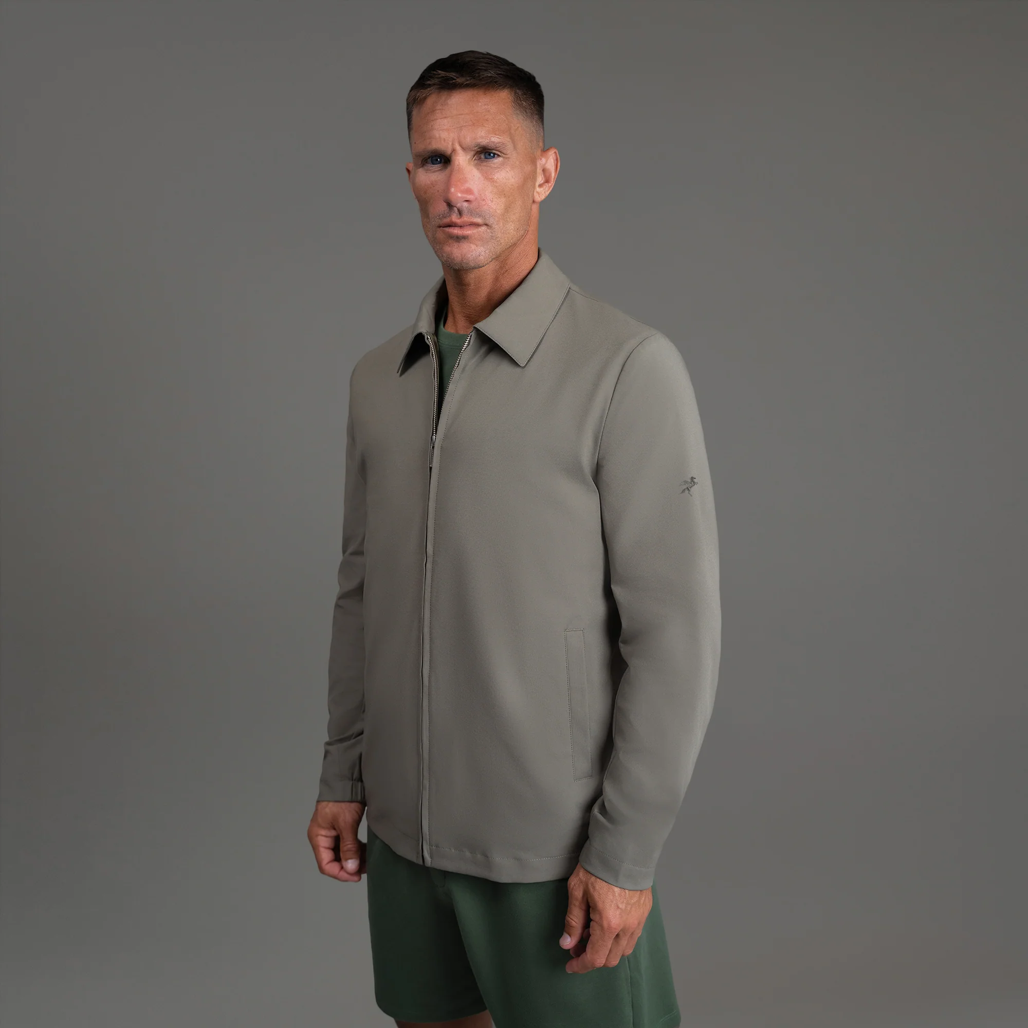 Zip Up Jacket - Olive - Image 6
